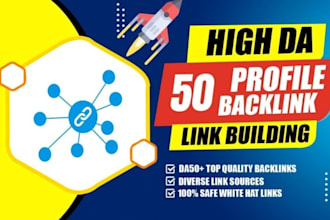 build 50 authority profile backlinks for SEO