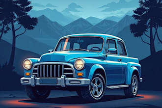 draw amazing vector illustration of your car or any vehicle