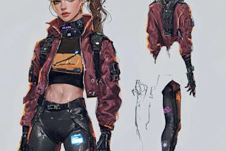 do cyberpunk pop art anime characters