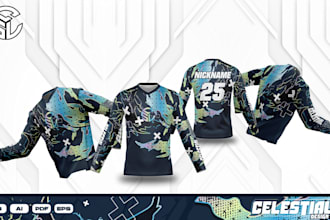 design cool and professionals motocross jersey set for sublimation