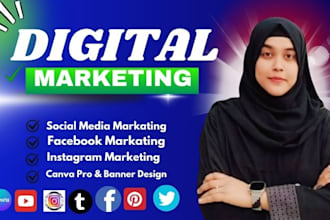 create a digital marketing for your brand and a social media manager