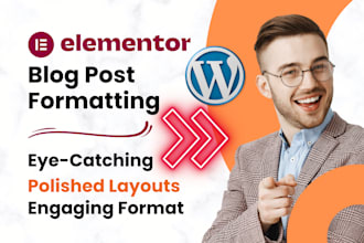 wordpress elementor blog post formatting, uploading and publishing