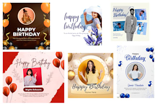 create minimal happy birthday posts and cards