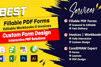 convert and create custom fillable PDF workbooks, forms and worksheets