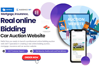 create real online bidding auction website, mortgage, car auction website