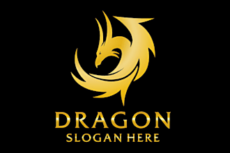 create a monster hunter or dragon illustration and logo