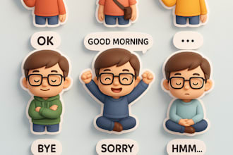 design your image into sticker sets with custom expressions