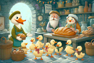 design cute kids book or children book illustration