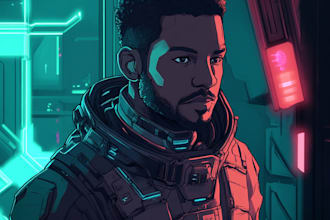 create a sci fi character art or illustration for you