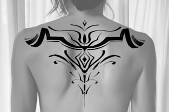 create stylish black abstract ornamental tattoo design