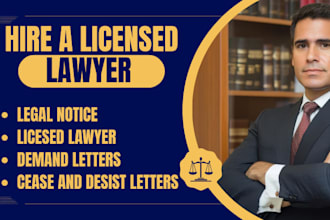 draft legal letters, cease and desist, demand letters as your lawyer