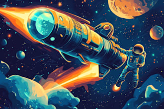 draw a sci fi character illustration or sci fi character