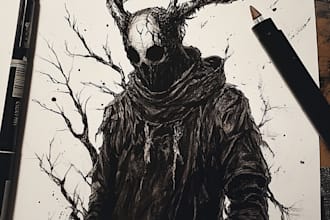make horror art or fantasy horror character