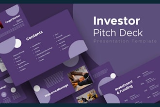 write and design fundraising investor pitch deck for business and startup