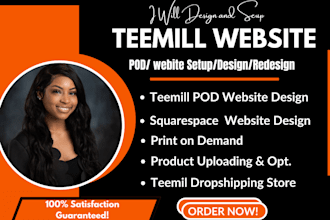 design squarespace teemill store print on demand website  teemil  online store