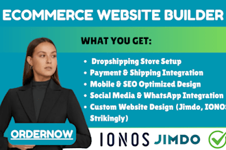 setup jimdo onepage ionos strikingly website design ecommerce dropshipping store