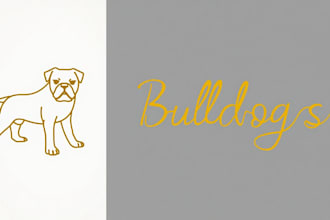 design creative simple bulldog outline minimalist logo with unlimited revision