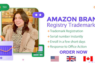 do amazon brand registry trademark registration in USA, canada, and UK