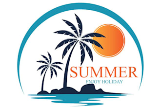 design a modern beach logo with original concept