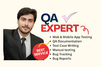 do qa manual testing for websites, apps, and software with bug reports