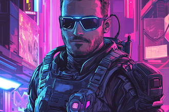 draw a sci fi character illustration or sci fi character