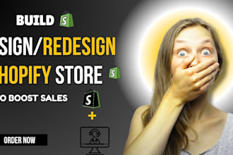 build design redesign shopify website, shopify dropshipping store