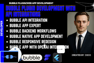 build customize bubble io plugins with API integration web app plugins firebase