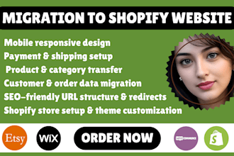 migrate or clone woocommerce wix etsy bigcartel ecwid website to shopify store