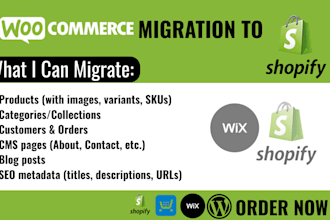 migrate woocommerce wordpress big cartel wix ecwid godaddy to shopify store