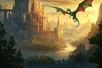make fantasy book cover design with stunning artwork