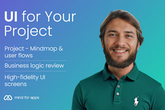 design user friendly UX UI, mindmaps, user flows, and business logic analysis