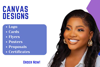design flyer, poster, newsletter, reports, logo, certificates in canva