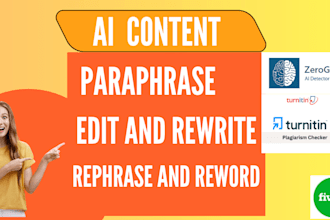 manually edit, paraphrase, rewrite, rephrase and reword your content