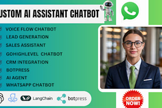 build custom ai  assistant chatbot using open ai gemini, dialogflow for whatsapp