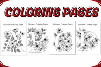 design unique kids activity book and adult coloring book page for children