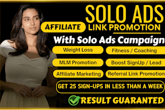 do solo ads affiliate marketing MLM weight loss fitness coaching leads promotion