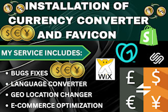 switch currency converter location changer favicon setup and fix shopify bugs