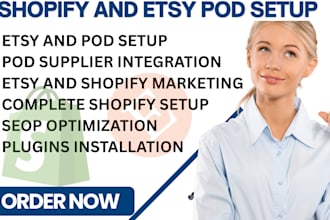 create a professional shopify and etsy pod store with gelato printful aop yazoo
