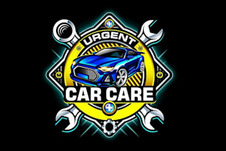 design mechanical workshop repair automotive garage auto detailing car wash logo