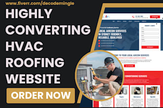 design hvac website roofing construction plumbing contractor renovation website
