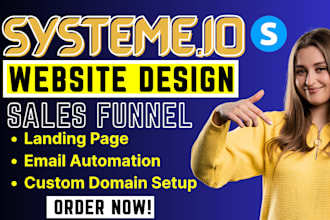 build systeme io website, systeme io sales funnel landing page design fix domain