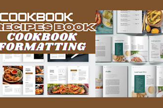 do cookbook formatting, layout recipes book and kids cookbook