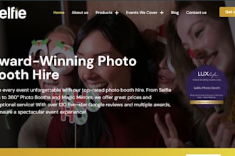 design 360 photo booth, party rental website, photobooth website,rental website
