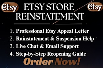etsy reinstatement suspension reopen appeal letter etsy live chat