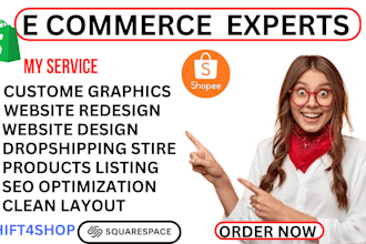 design revamp shift4shop 3dcart website shopify store squarespace shopee  weebly