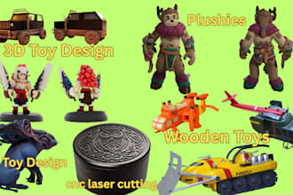 3d toy design, stl files for puzzle, wooden toys, plushies, cnc laser cutting