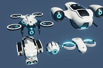 do sci fi 3d spaceship model, space ship animation  game and hard surface model
