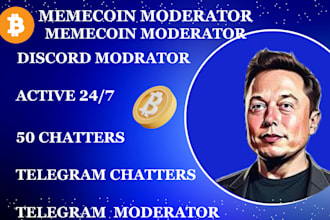do memecoin  telegram community moderator telegram moderator with 50 chatters