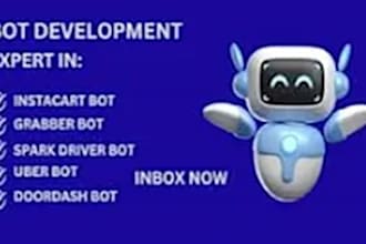 create doordash bot, grubhub bot, zifty bot, instacart bot, and lyft bot