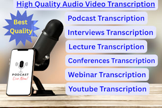transcribe any video, audio, youtube, podcast, interview, webinar, meeting
